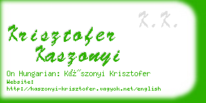 krisztofer kaszonyi business card